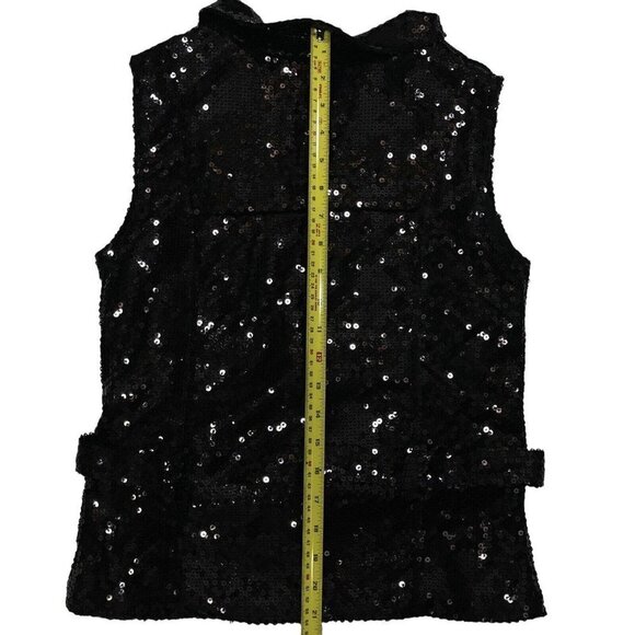 NATALIE DANCE WEAR Sequined Vest w/Lapels & Belt Women's S/Med Black Theater NWT - Picture 15 of 16